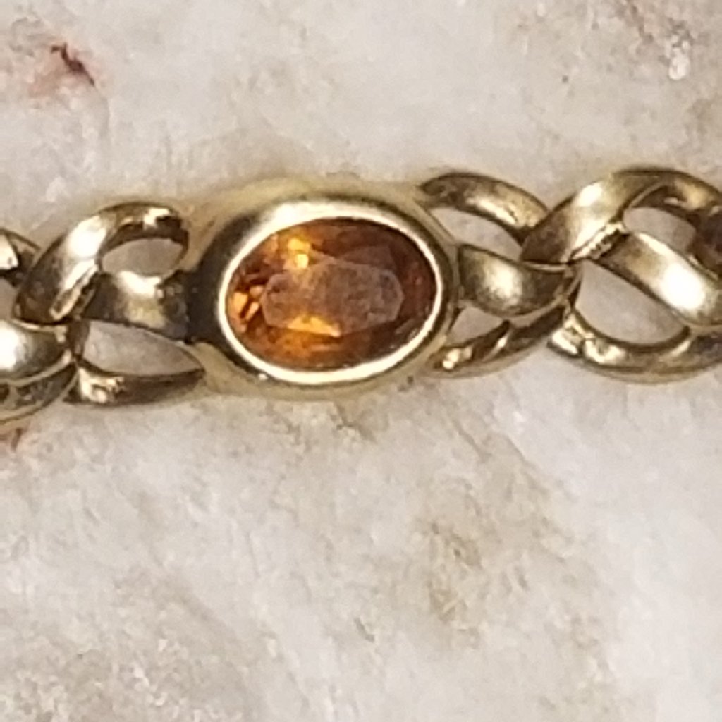 Rare Heavy Vintage Estate Mayors Birks Woven 14k Oval Cabochon Gemstone Bracelet — image 5 of 8